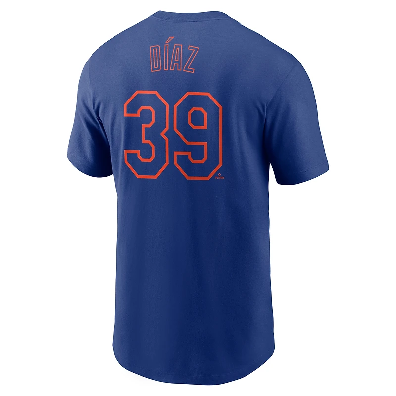 Men's Nike Edwin Diaz Royal New York Mets Fuse Name & Number T-Shirt
