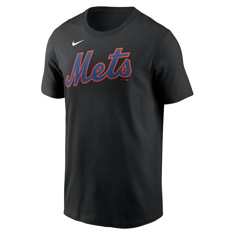 T-shirt Nike noir pour homme Francisco Alvarez avec nom et numéro Fuse des New York Mets