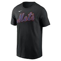 T-shirt Nike noir pour homme Francisco Alvarez avec nom et numéro Fuse des New York Mets