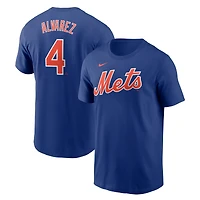 T-shirt Nike pour homme Francisco Alvarez Royal New York Mets Fuse avec nom et numéro