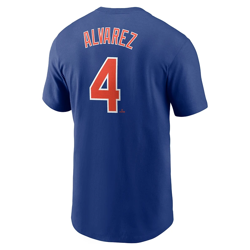 T-shirt Nike pour homme Francisco Alvarez Royal New York Mets Fuse avec nom et numéro