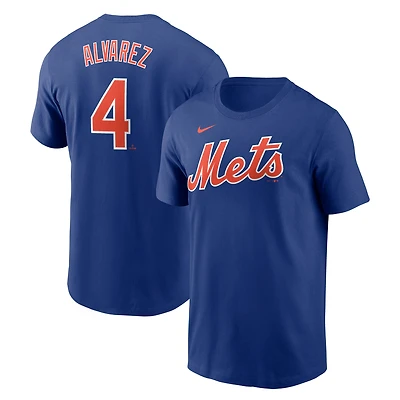 Men's Nike Francisco Alvarez Royal New York Mets Fuse Name & Number T-Shirt