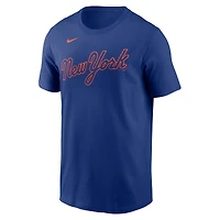 T-shirt Nike pour homme Francisco Alvarez Royal New York Mets Fuse avec nom et numéro