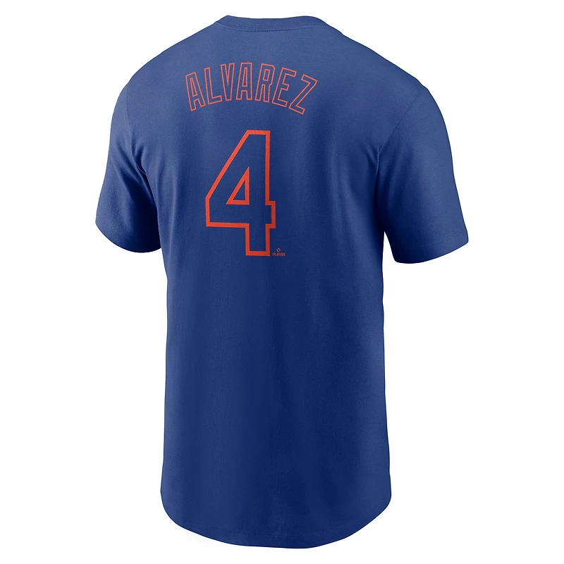 Men's Nike Francisco Alvarez Royal New York Mets Fuse Name & Number T-Shirt