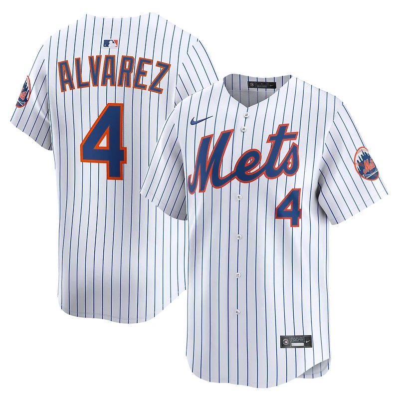 Men's Nike Francisco Alvarez White New York Mets Home Limited Player Jersey