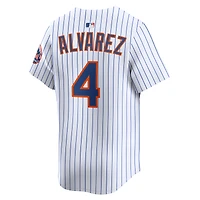 Men's Nike Francisco Alvarez White New York Mets Home Limited Player Jersey
