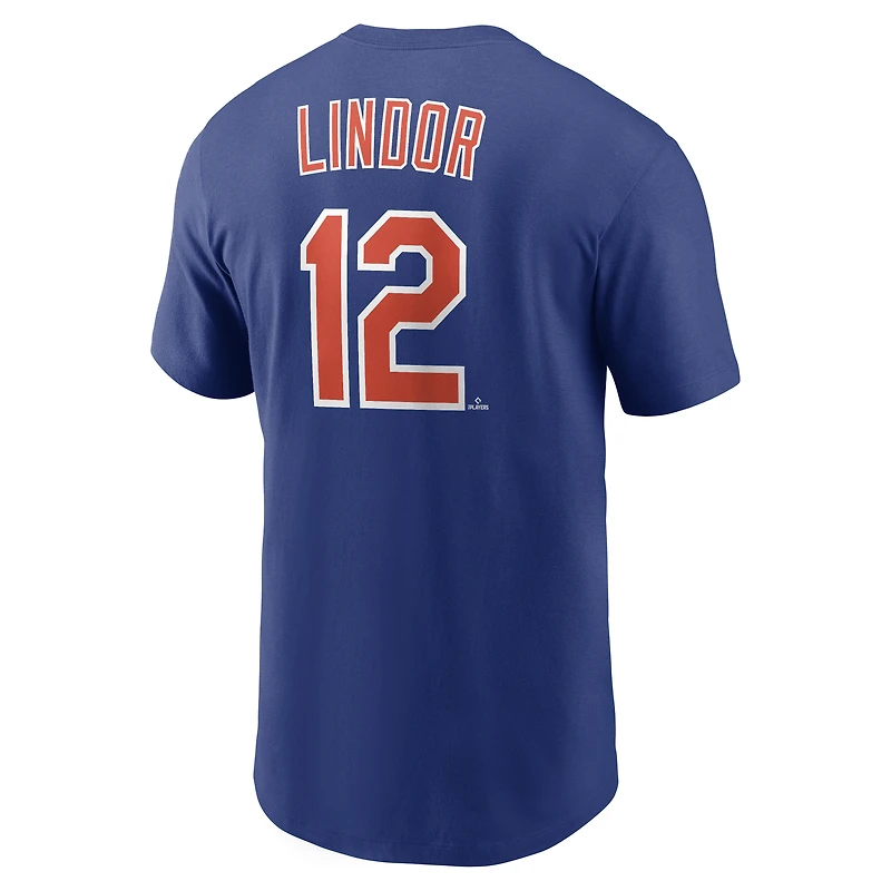 Men's Nike Francisco Lindor Royal New York Mets Cooperstown Collection Name & Number T-Shirt