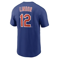 Men's Nike Francisco Lindor Royal New York Mets Cooperstown Collection Name & Number T-Shirt