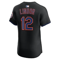 Maillot Nike Francisco Lindor noir des New York Mets pour homme