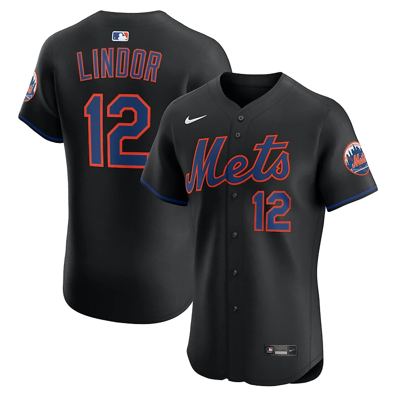 Maillot Nike Francisco Lindor noir des New York Mets pour homme