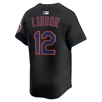 Men's Nike Francisco Lindor Black New York Mets Alternate Limited Player Jersey