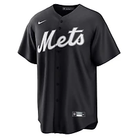 Maillot Nike Francisco Lindor noir réplique des New York Mets pour homme