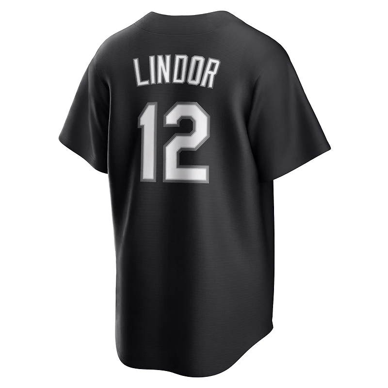 Maillot Nike Francisco Lindor noir réplique des New York Mets pour homme