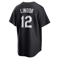 Maillot Nike Francisco Lindor noir réplique des New York Mets pour homme