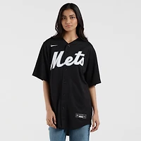 Men's Nike Francisco Lindor Black New York Mets  Replica Player Jersey