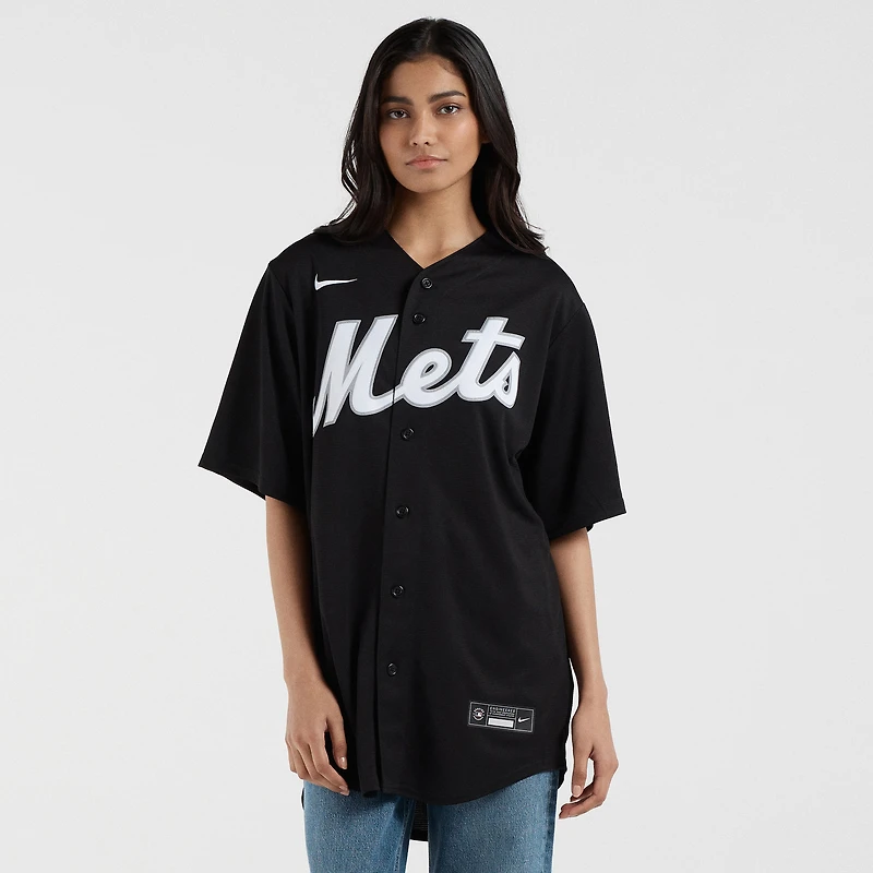 Men's Nike Francisco Lindor Black New York Mets  Replica Player Jersey