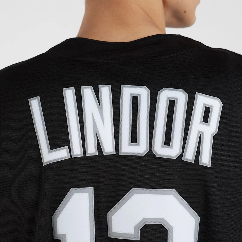 Men's Nike Francisco Lindor Black New York Mets Replica Player Jersey