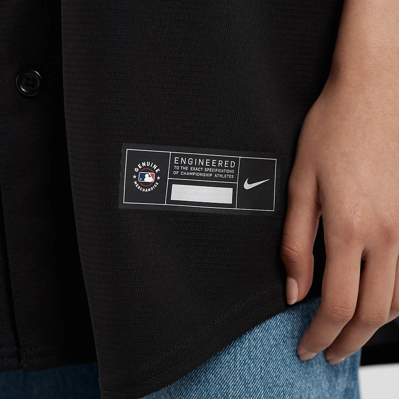 Maillot Nike Francisco Lindor noir réplique des New York Mets pour homme