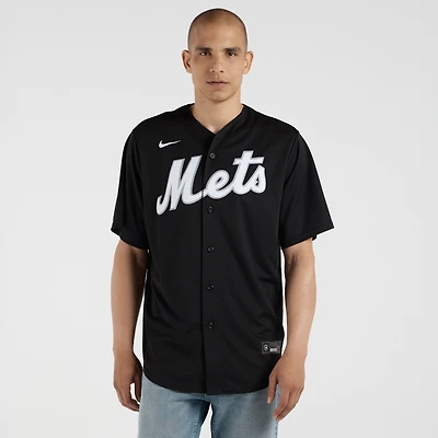 Maillot Nike Francisco Lindor noir réplique des New York Mets pour homme