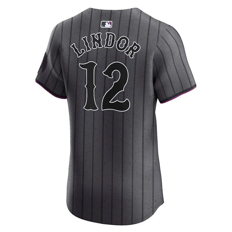 Men's Nike Francisco Lindor Gray New York Mets City Connect Elite Jersey