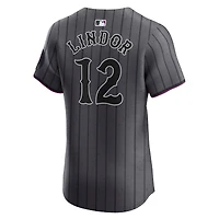 Men's Nike Francisco Lindor Gray New York Mets City Connect Elite Jersey