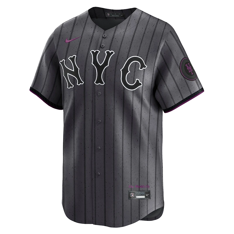 Men's Nike Francisco Lindor Gray New York Mets City Connect Limited Jersey