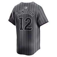 Men's Nike Francisco Lindor Gray New York Mets City Connect Limited Jersey