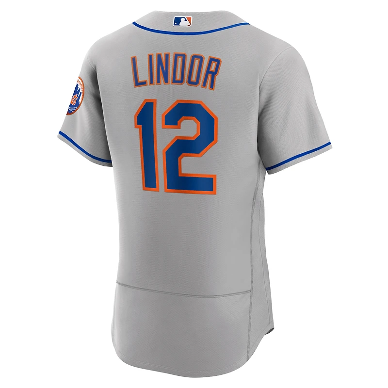 Men's Nike Francisco Lindor Gray New York Mets Road Authentic Player Jersey