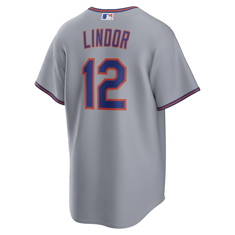 Maillot réplique Nike Francisco Lindor gris New York Mets pour homme
