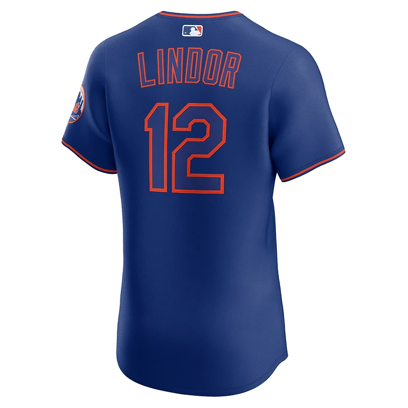Men's Nike Francisco Lindor Royal New York Mets Alternate 2 Elite Jersey