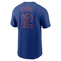 T-shirt Nike pour homme Francisco Lindor Royal New York Mets Fuse avec nom et numéro