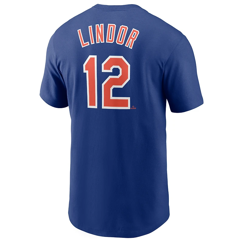 Men's Nike Francisco Lindor Royal New York Mets Name & Number T-Shirt