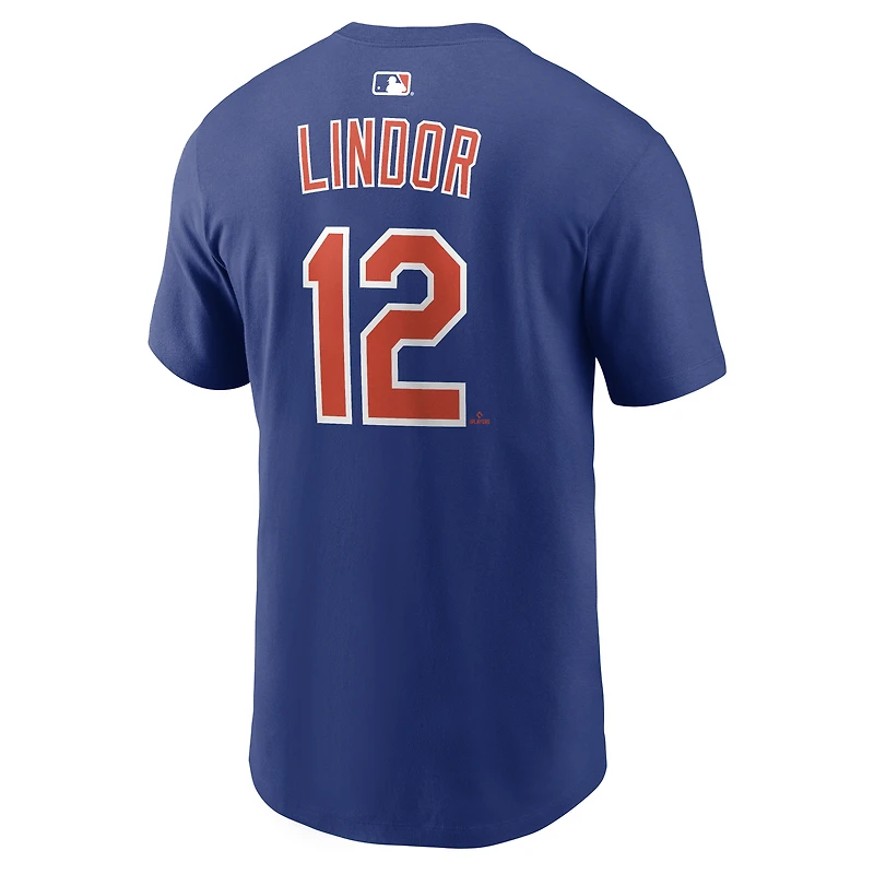 Men's Nike Francisco Lindor Royal New York Mets Name & Number T-Shirt