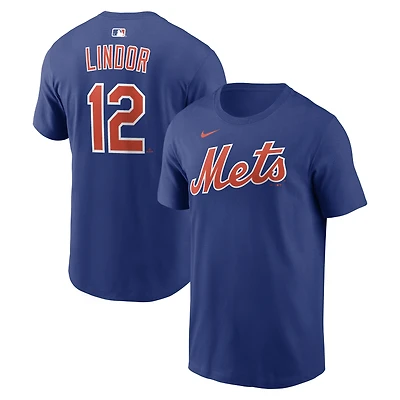 Men's Nike Francisco Lindor Royal New York Mets Name & Number T-Shirt