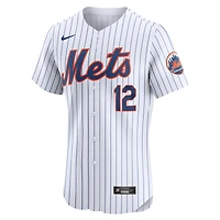 Maillot Nike Francisco Lindor pour homme, blanc, New York Mets, domicile Elite