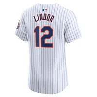 Maillot Nike Francisco Lindor pour homme, blanc, New York Mets, domicile Elite
