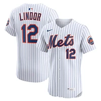 Men's Nike Francisco Lindor White New York Mets Home Elite Player Jersey