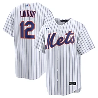 Maillot réplique domicile Nike Francisco Lindor blanc des Mets de New York pour homme