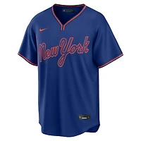Maillot réplique alternatif Nike Freddy Peralta Royal des Mets de New York pour homme
