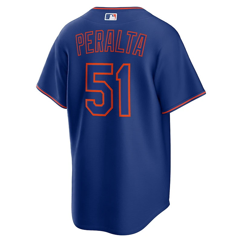 Maillot réplique alternatif Nike Freddy Peralta Royal des Mets de New York pour homme