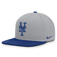 Casquette snapback Nike Primetime Pro Dri-FIT grise et bleue pour homme des Mets de New York