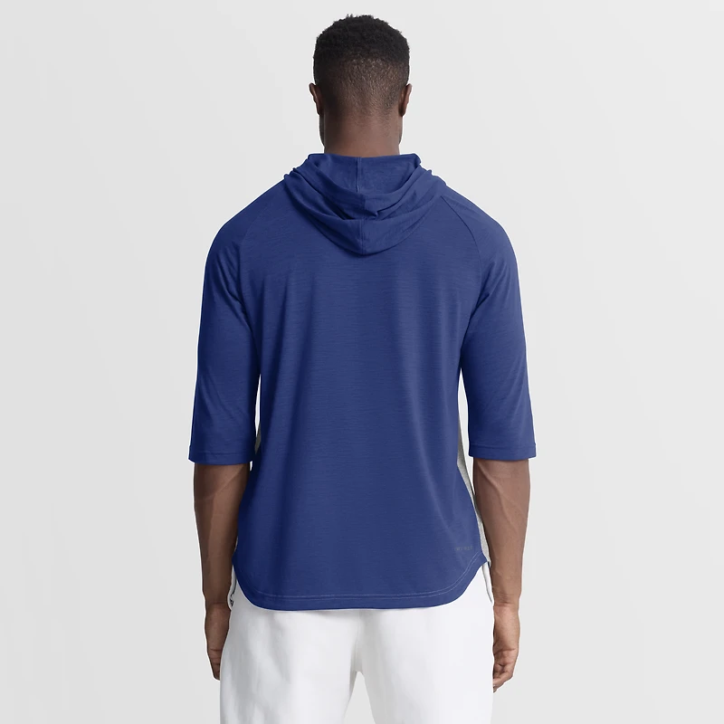 Men's Nike Gray New York Mets Authentic Collection Flux Dri-FIT Raglan 3/4-Sleeve Hooded T-Shirt