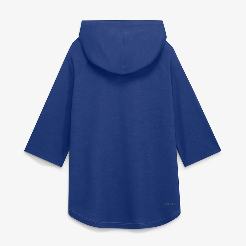 Men's Nike Gray New York Mets Authentic Collection Flux Dri-FIT Raglan 3/4-Sleeve Hooded T-Shirt