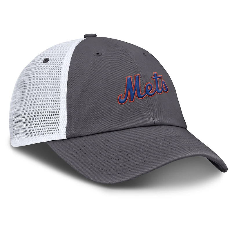 Casquette de camionneur ajustable Nike grise New York Mets Wordmark Club pour homme