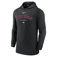 Men's Nike Heather Black New York Mets Authentic Collection Tri-Blend Dri-FIT Hoodie