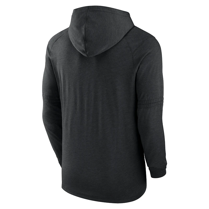 Men's Nike Heather Black New York Mets Authentic Collection Tri-Blend Dri-FIT Hoodie