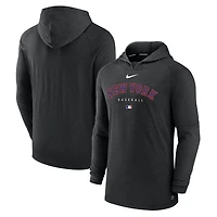 Men's Nike Heather Black New York Mets Authentic Collection Tri-Blend Dri-FIT Hoodie