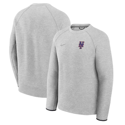Men's Nike Heather Charcoal New York Mets Tech Fleece Raglan Sweatshirt