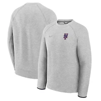 Men's Nike Heather Charcoal New York Mets Tech Fleece Raglan Sweatshirt