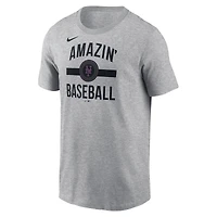 T-shirt Nike gris chiné City Connect pour homme avec inscription « Team Phrase » des Mets de New York